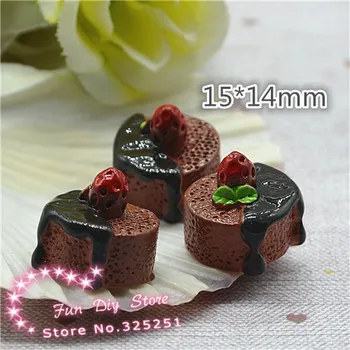 vaik šokolaadikook maasika korter tagasi toidu kivi ümber käsitöö kaunistamiseks 15*14mm