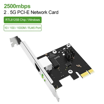Mäng PCIE Kaart 2500Mbps Gigabit võrgukaart,10/100/1G/2.5 Gbps,RTL8125B RJ45 Juhtmega Arvuti Mäng PCIE Võrgukaart LAN Dongle
