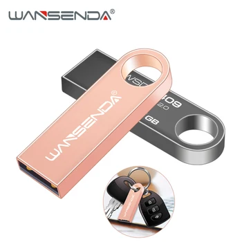 WANSENDA Metallist USB Flash Drive 32GB Veekindel Pen Drive 128GB 64GB 16GB, 8GB Pendrive USB 2.0 mälupulk võtmehoidja Flash Disk