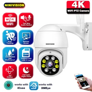 8MP 4K PTZ IP Kaamera Väljas Wireless Wifi PTZ Kaamera AI Jälgimise Turvalisuse CCTV Kaamera P2P videovalve iCsee APP Kaamera