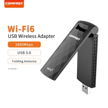 Uus Wifi 6 USB Adapter 1800Mbps 2,4 Ghz/5.8 Ghz Wi-fi Võrgu Kaart 11AX Wi Fi Dongle For PC Sülearvuti Windows 10/11