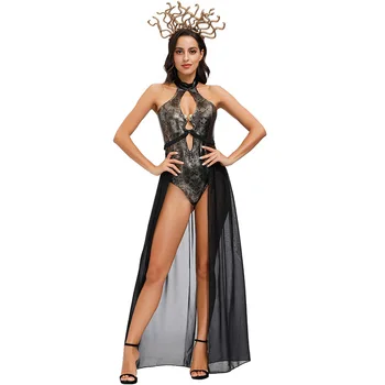Halloween Kostüümid Naiste Sexy Gorgon Sedusa Medusa Cosplay Kostüüm koos Madu peapael