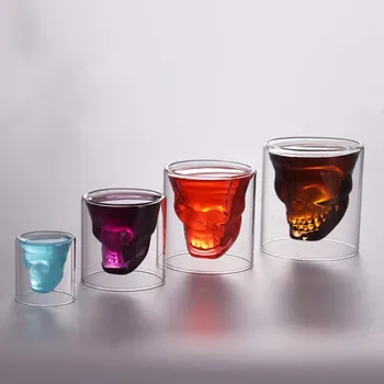 Pliivaba Klaas Loominguline Kolju Cup Võimsus Õlu Tassi Tee Kruus Kokteil Veini Kuumakindel Kohvitass Kingitus Hulgimüük