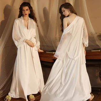 Seksikas Pits Segast Sleepwear Pruutneitsi Pulm Kimono Hommikumantlid Kleit Pruudi Pulmas Kleit Ülikond, Mille Rihm Nightgowns Pesu