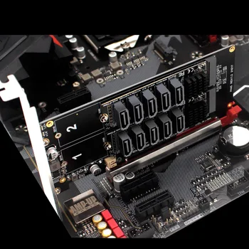 Dual M. 2 NVMe Raid-PCI-E X8 Jagatud Kaardi Sata 3.0 10-Sadama Laiendamine Adapter Kaardi Ärkaja M2 PCIe 8x JMB585 Kiip PH45+PH56