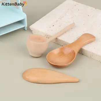Nukumaja Kääbus Simulatsiooni Puidust Vee Scooping Riis Lusikas Mudel Mööbel Kaunistused Mini Köök DIY Lapsed Mänguasjad