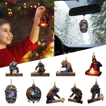 Jõulud Kaunistused Keevitaja Rippuvad Ornament DIY Erinevate Tööstusharude jõuluehted Akrüül Keevitaja Auto Ripats Xmas Fi