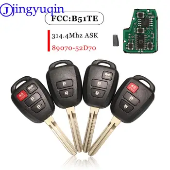 jingyuqin Remote Auto Võti Fob 314.4 MHz G / H) Chip B51TE / B71TH 89070-52D70 Toyota Yaris 2012-2017 TOY43 Tera