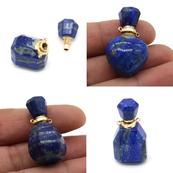 Looduslikest vääris-Kivi Parfüümi Pudeli Pistik Võlusid Lapis Lazuli eeterlik Õli Ripats Ehteid Teha DIY Kaelakee