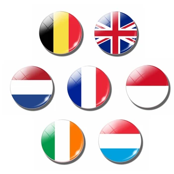 Lääne-Euroopas Lipu Klaas 30MM Külmkapp Magnet Holland Belgia Prantsusmaa Monaco Iirimaa Külmkapi Magnet Kleebis Teenetemärgi
