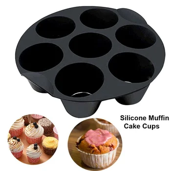 7 Isegi Kook Muffin Cup Õhu Praepann Tarvikud Cupcake Vormid Küpsetamiseks Bakeware Silikoonist Matt Nonstick Pannil Saia Tööriist