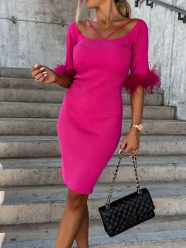Mantel Office Lady Tahke Poole Varrukas Kleit Naiste Kevad-Sügis Maha Õla Kleit Retro Slim Casual Kleit 2022 Minema Vestidos