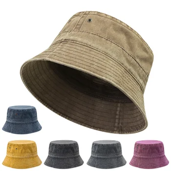 2022 Uus Kokkupandav Kalamees Müts Pestud Denim Kopp Mütsid Unisex Mood Bob Mütsid Hip-Hop Gorros Mehed Naised Panama Kopp Ühise Põllumajanduspoliitika Kingitus