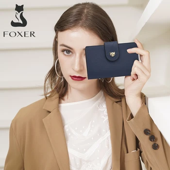 FOXER Uus Logo Disain Daamid Kvaliteetne Split Nahast Rahakott Suure jõudlusega Mood Mündi Rahakott Keskpikas Ja Pikas Naiste Rahakott