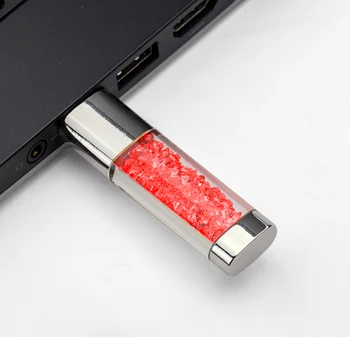 Mood Teemant Logo Kohandatud Crystal LED Light metal USB flash Drive pen drive 8GB 16GB, 32GB Ehted memory stick usb