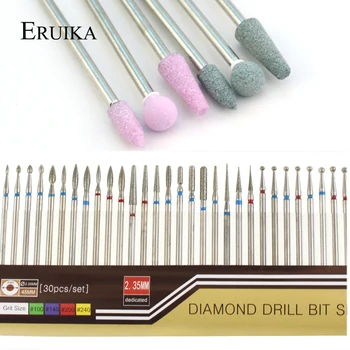 ERUIKA Diamond Pöörlevad Nail Drill Bit Set Milling Cutter Burr küüneviilid Elektrilised Maniküür Masin DIY Nail Art Lisatarvikud